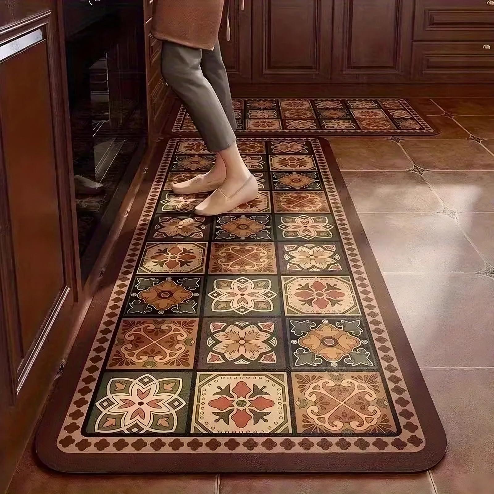 Arviz Floral Kitchen Mat - Anti-Slip & Washable -15