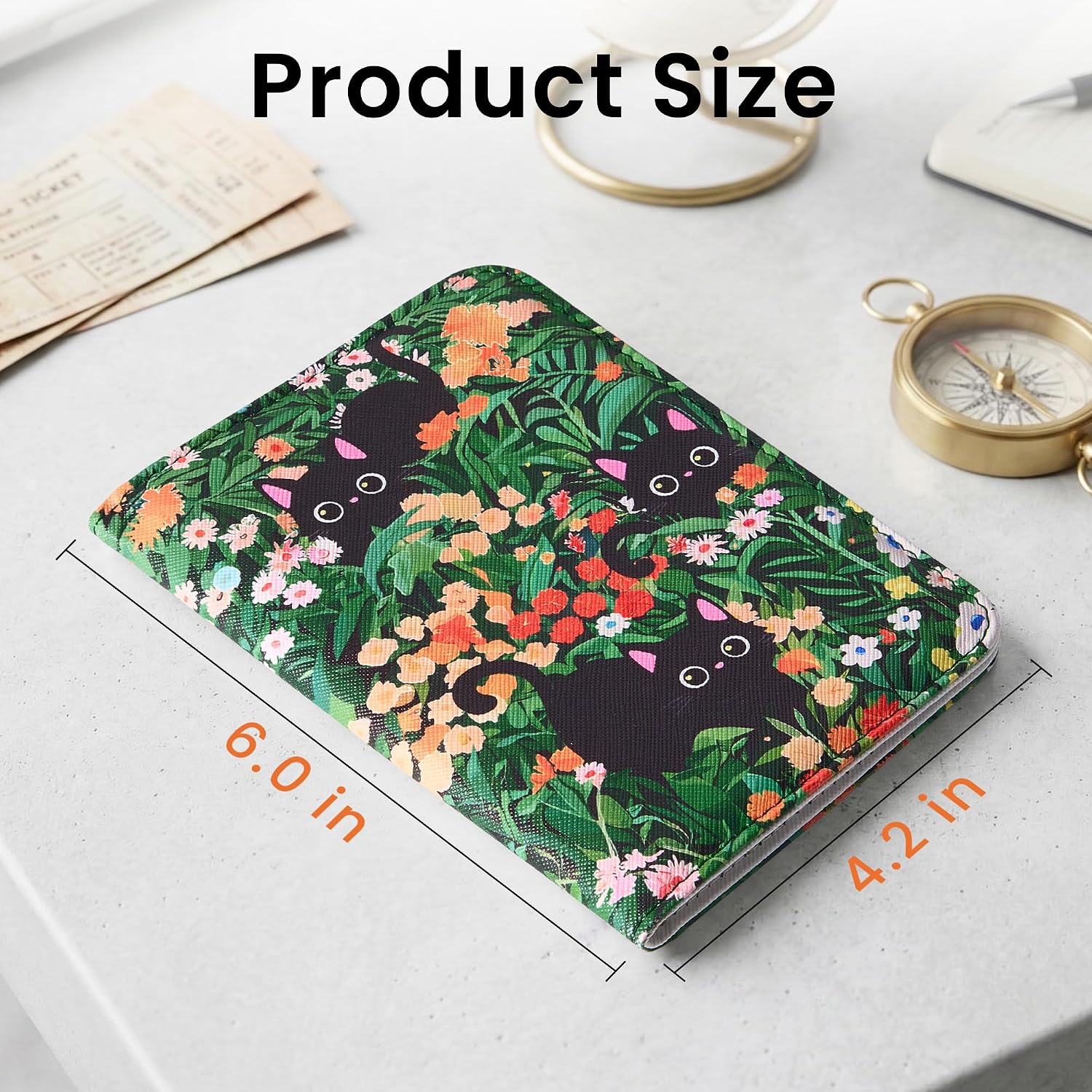 Mayski Passport Holder for Travel, Cute Passport Cover for Men and Women, 2 Pack family Passport Wallet, Black Cats