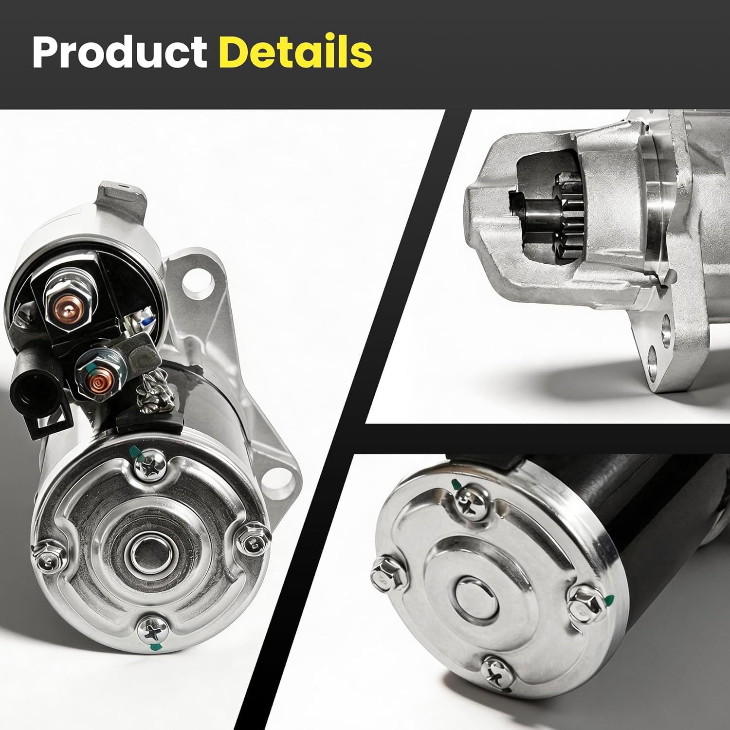 Starter Replacement New for Chevy Traverse 09-17, GMC Acadia 07-16, Buick Enclave Lacrosse, Cadillac SRX XTS STS, Impala 12-20, Pontiac Saturn Suzuki 3.0L 3.6L V6, 17986N 12588493 M000T35871 SMT0307