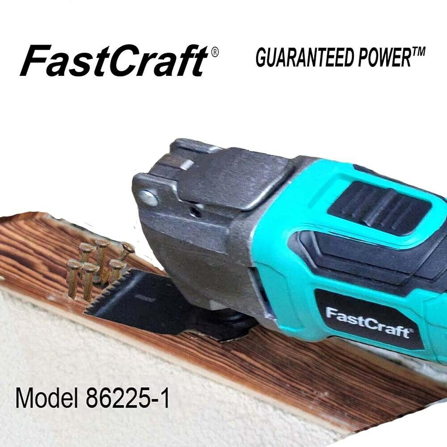 FastCraft 42pc Oscillating Tool Kit New Multi Tool 86225-1 - 5.0A PEAK (Rated 2.4A) Keyless/6 Speeds/3-4 Angle Cut +40pc Blades All in a Tote [BULK No Box]