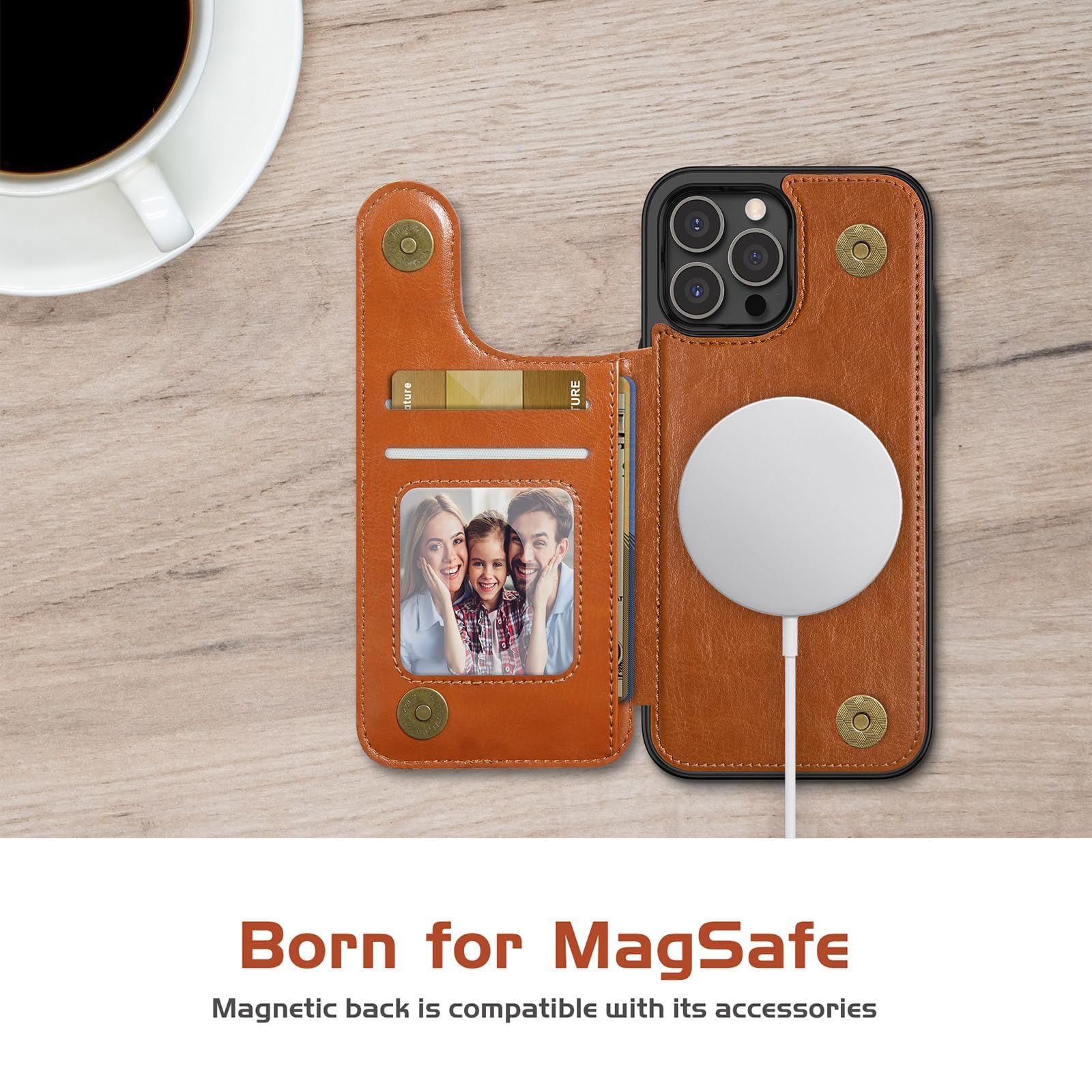 Casper Leather IPhone 15 Pro Max Wallet Case | Detachable MagSafe Comp - View #6