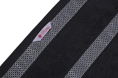 Miniatura 6 de CASA COPENHAGEN Solitaire Mix - Juego de toallas de 6 piezas, color gris a rayas y negro, 21.16 ozm, 2 toallas de baño, 2 toallas de mano, 2 toallas