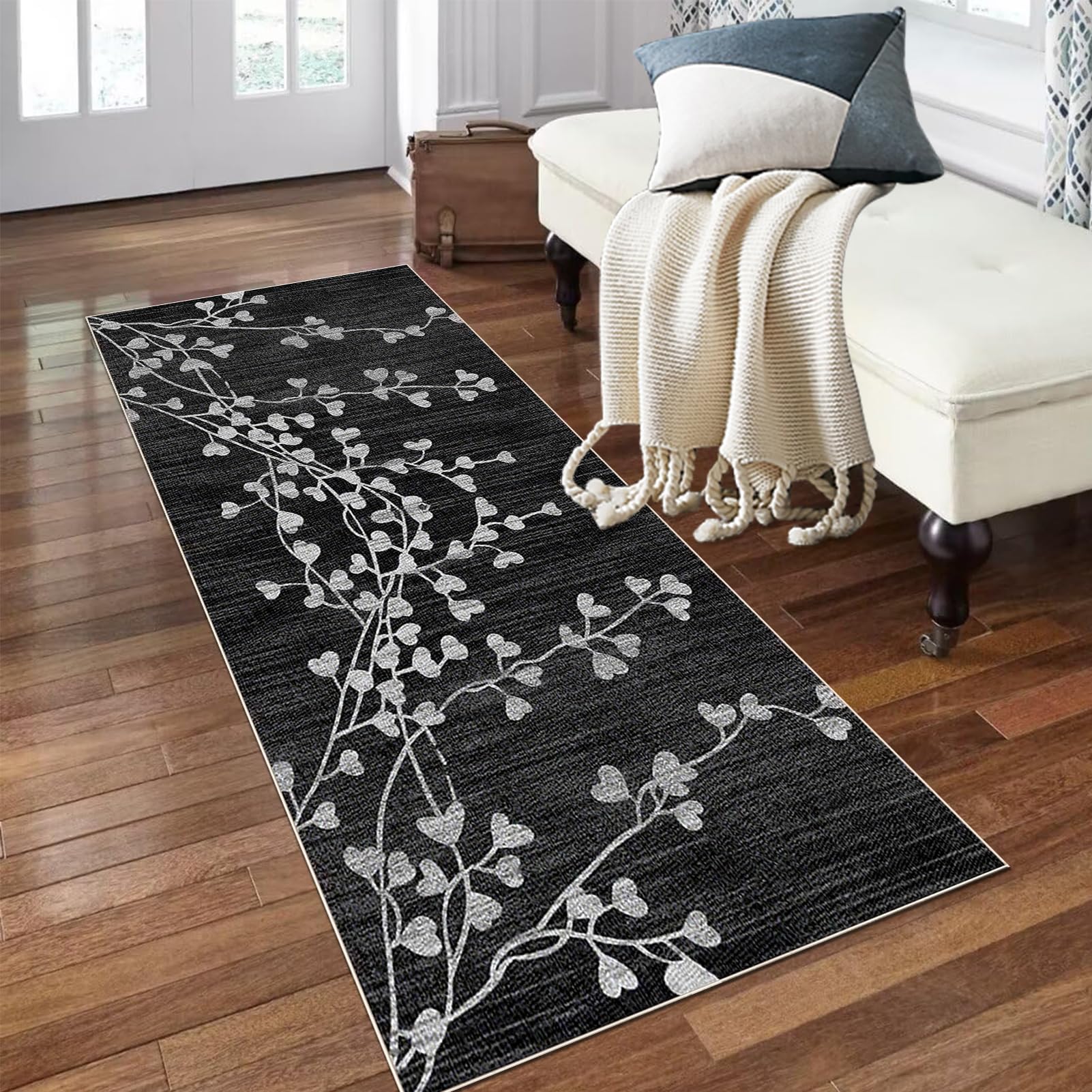 Tapis de cuisine 100x400 cm lavable et antidérapant pour couloir et entrée