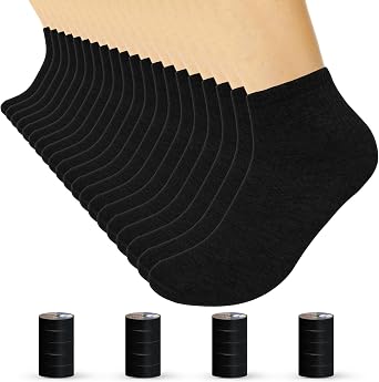 20 Pairs Portable Disposable SocksIndividually Wrapped Travel Low Cut Cotton Sock for Gym,Hotel,Daily Wear