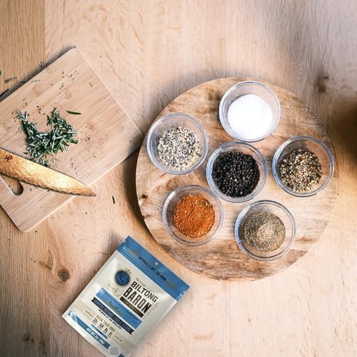 Miniatura 7 de Biltong Baron Carne seca seca al aire  Paquetes de bocadillos saludables para dietas Keto, Paleo y Whole30  Defensa del vampiro receta de ajo en