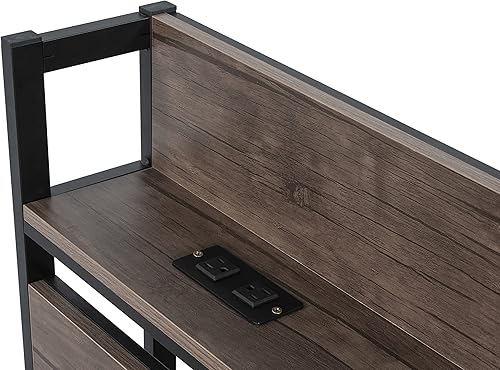 Miniatura 4 de Base de cama de plataforma tamaño Queen con cabecera de madera almacenamiento debajo de la cama no necesita somier sin ruido