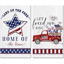 pinata 4th of July Kitchen Towels, Patriotic Hand Towels for Bathroom, Truck 4th of July Decor for Kitchen, Memorial Day, Independence Day Dish Towel, Patriotic Decor