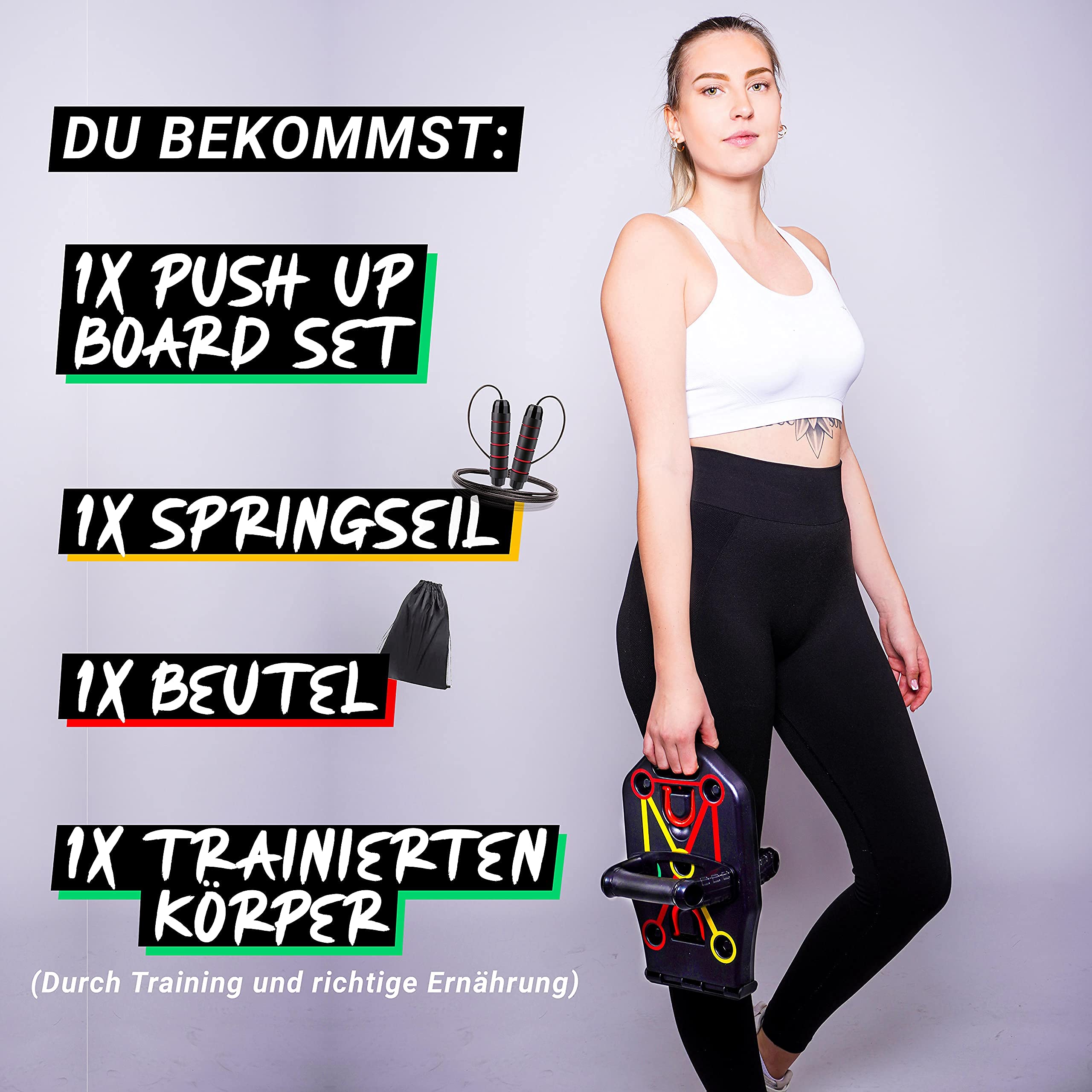Deskorolka do ćwiczeń push up, wielofunkcyjna deska do pompek z taśmą oporową, sprzęt fitness i skakanka, trening fitness do domu, budowa mięśni, trening dla mężczyzn/kobiet