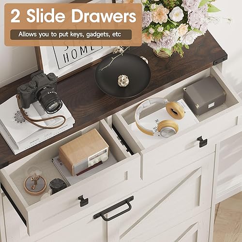 Miniatura 3 de Zapatero con 3 cajones abatibles y 2 cajones, armario independiente de almacenamiento de zapatos para entrada, estante organizador estrecho y