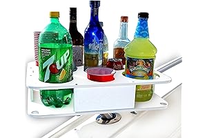 DockTail Bar Boat Caddy Organizer with Rod Holder Mount
