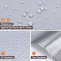 Vista 3 de Lona 6x8 pies, 10 mil lonas impermeables resistentes con ojales cada 23.6", lona de plástico gruesa, resistente a los rayos UV y al desgarro