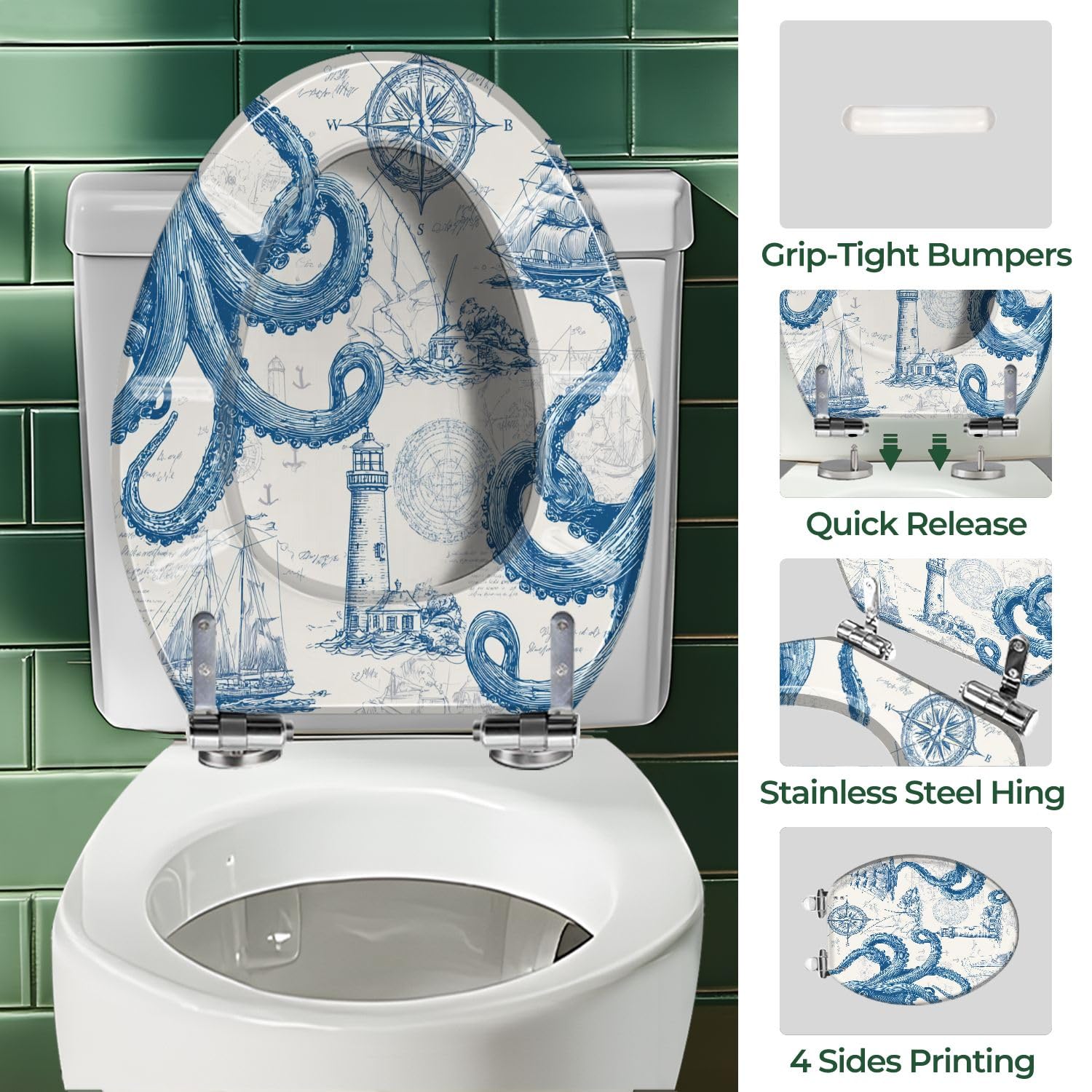 Sedile WC allungato in resina per bagno domestico