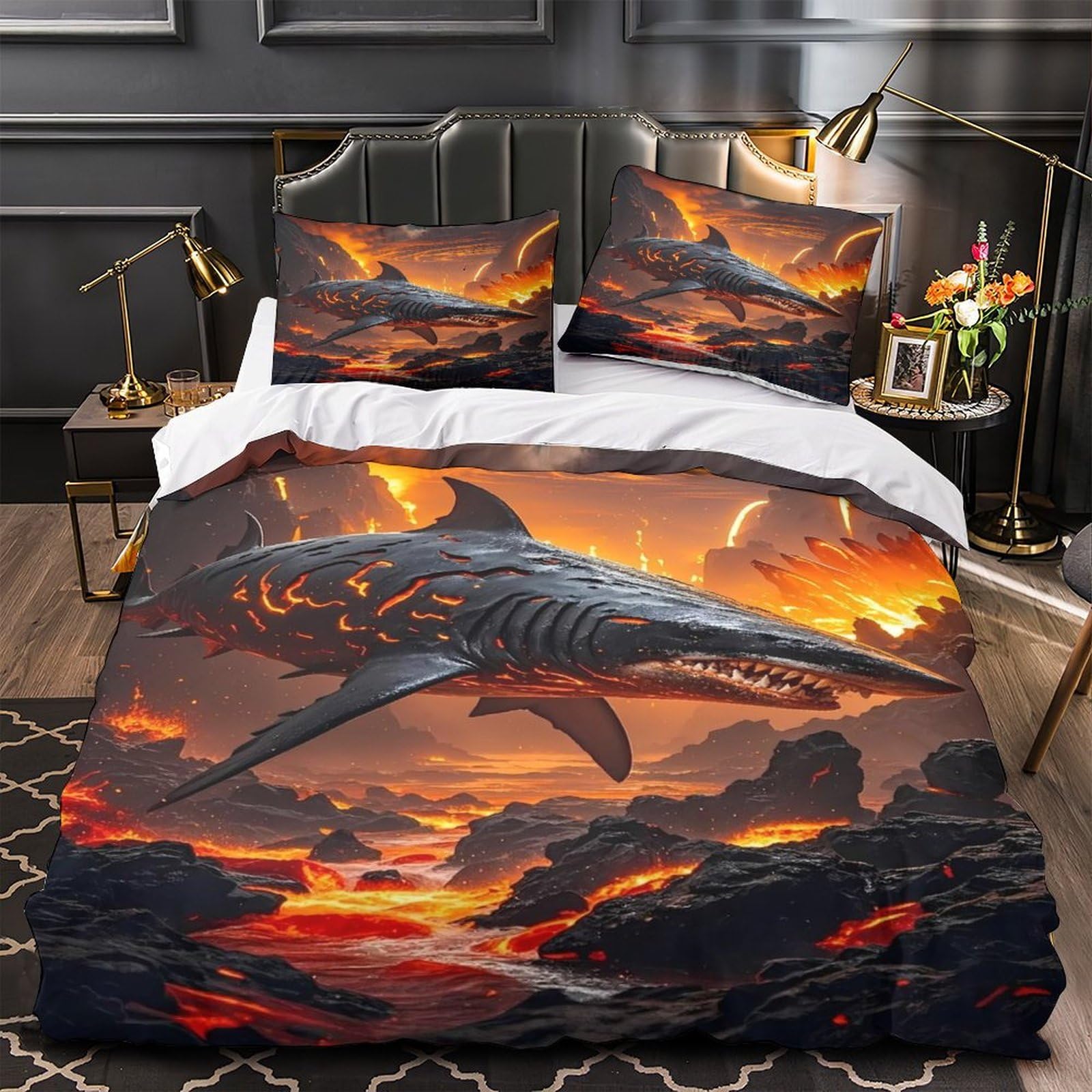 Housse de Couette Poissons Koï Hypoallergénique et Légère en 3D