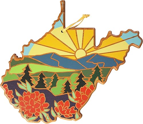 Vista 231 de Totally Bamboo Tabla de cortar con forma del estado de Nebraska y bandeja para servir charcutería con ilustraciones de Summer Stokes, incluye