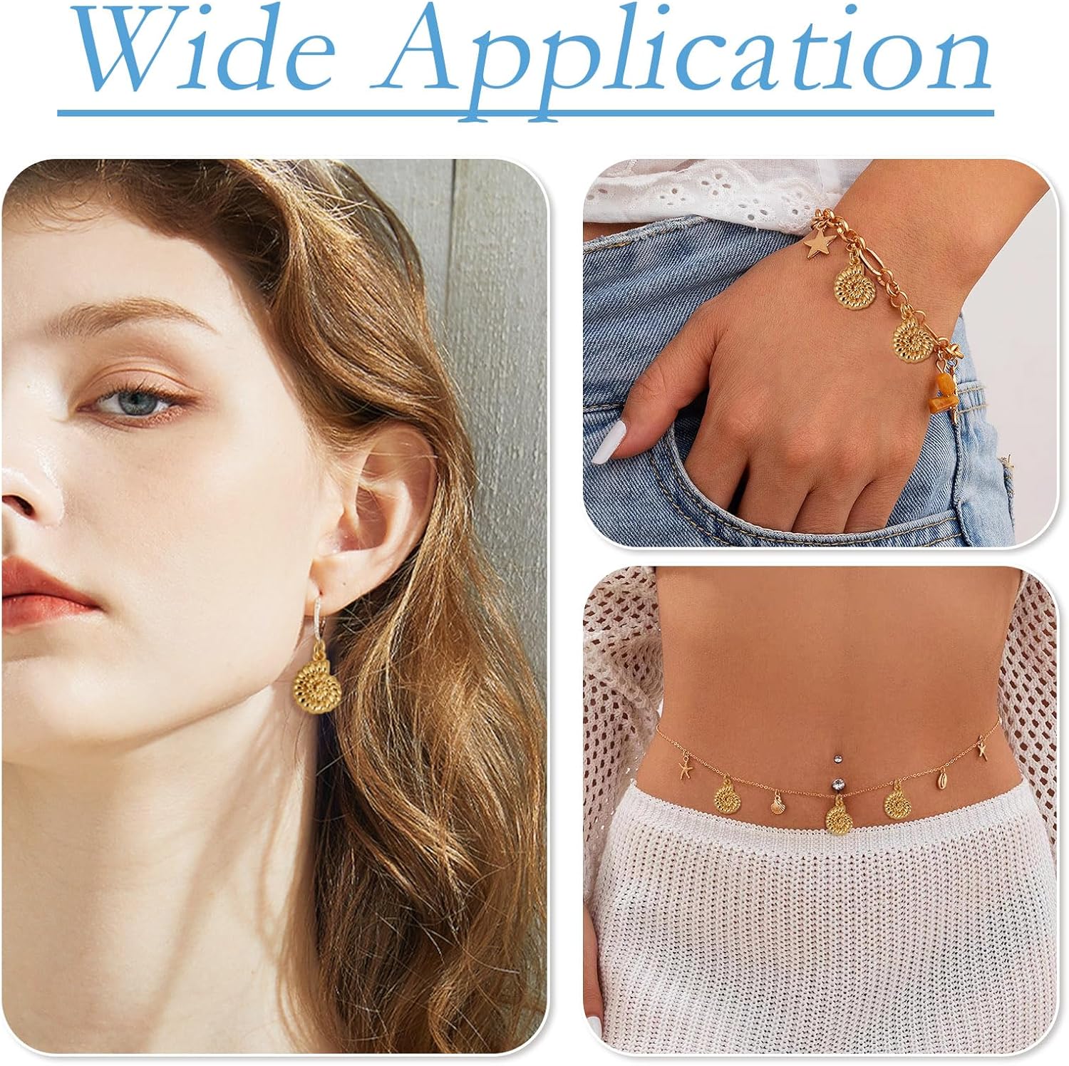 Pandahall 8Pcs Brass 18K Gold Plated Conch Charms Metal Ocean Sea Marine Life Pendant Cute Small Sea Snail Dangle Charms with Loop for DIY Jewelry Making Bracelet Necklace - Image 5