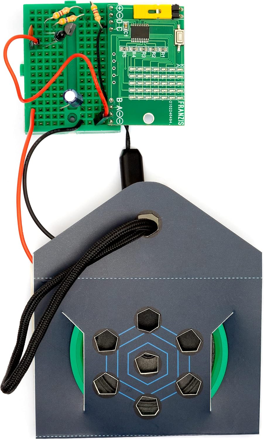 FRANZIS 67154 - Elektronik Escape Room Advent Calendar, 24 Days of Electronic Puzzle Fun, No Soldering, Includes 40 Page Companion Book