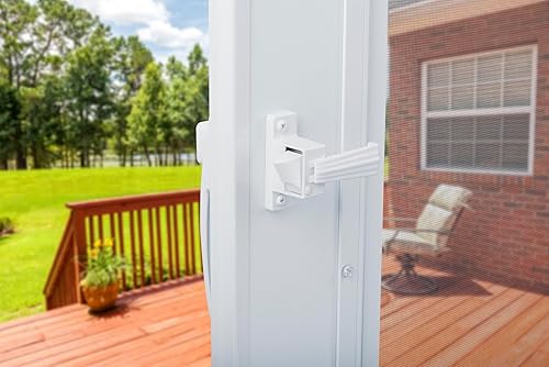 Miniatura 7 de Wright Products Lanai Kit de Herrajes para Puerta Mosquitera Resistente a la Corrosión – Cierre Neumático con Pestillo de Botón Pulsador, Sin