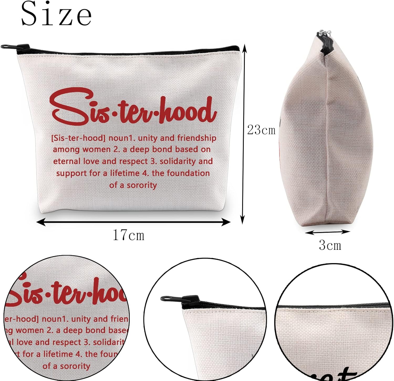 POFULL Sorority Gift Sorority Sister Makeup Bag Sorority Paraphernalia Girls Gift (Red bag) - Image 6