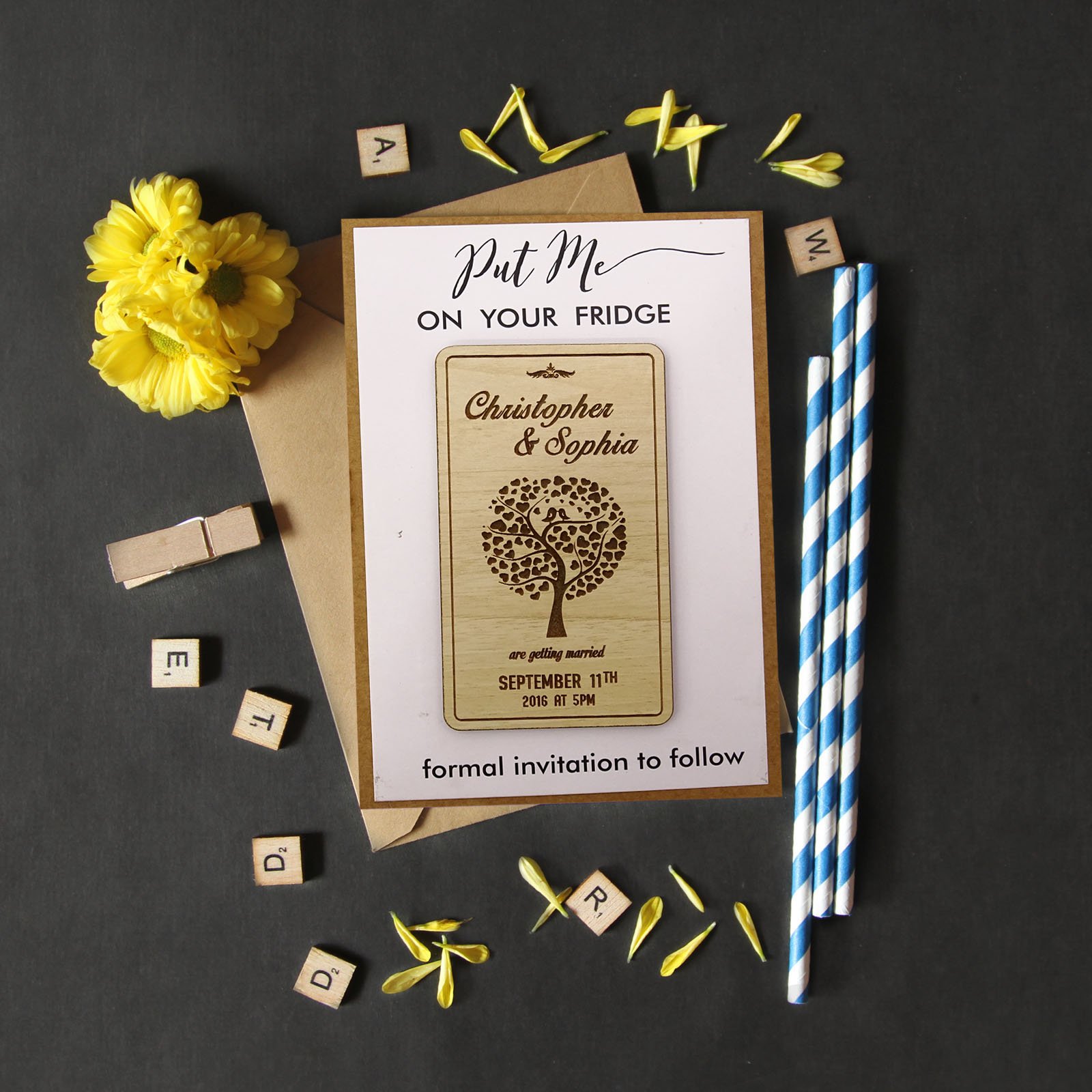 Darling Souvenir Individuelle Gravur Holz Magnet Personalisierte Geschenke 45 Rustikale Hochzeit Abwehr das Holz Magnet