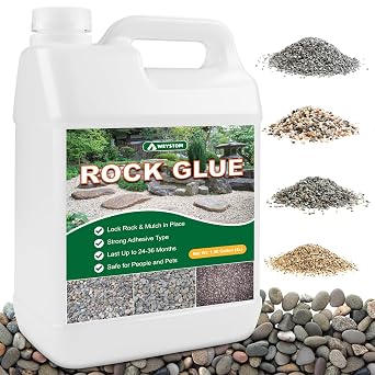 Rock Glue for Landscaping - Mulch Glue, Concentrated Formula for Pea Gravel, Mulch, Rocks, Decorative Stone | Non-Toxic, Fast-Drying, Water-Permeable | Mix with Water for Use