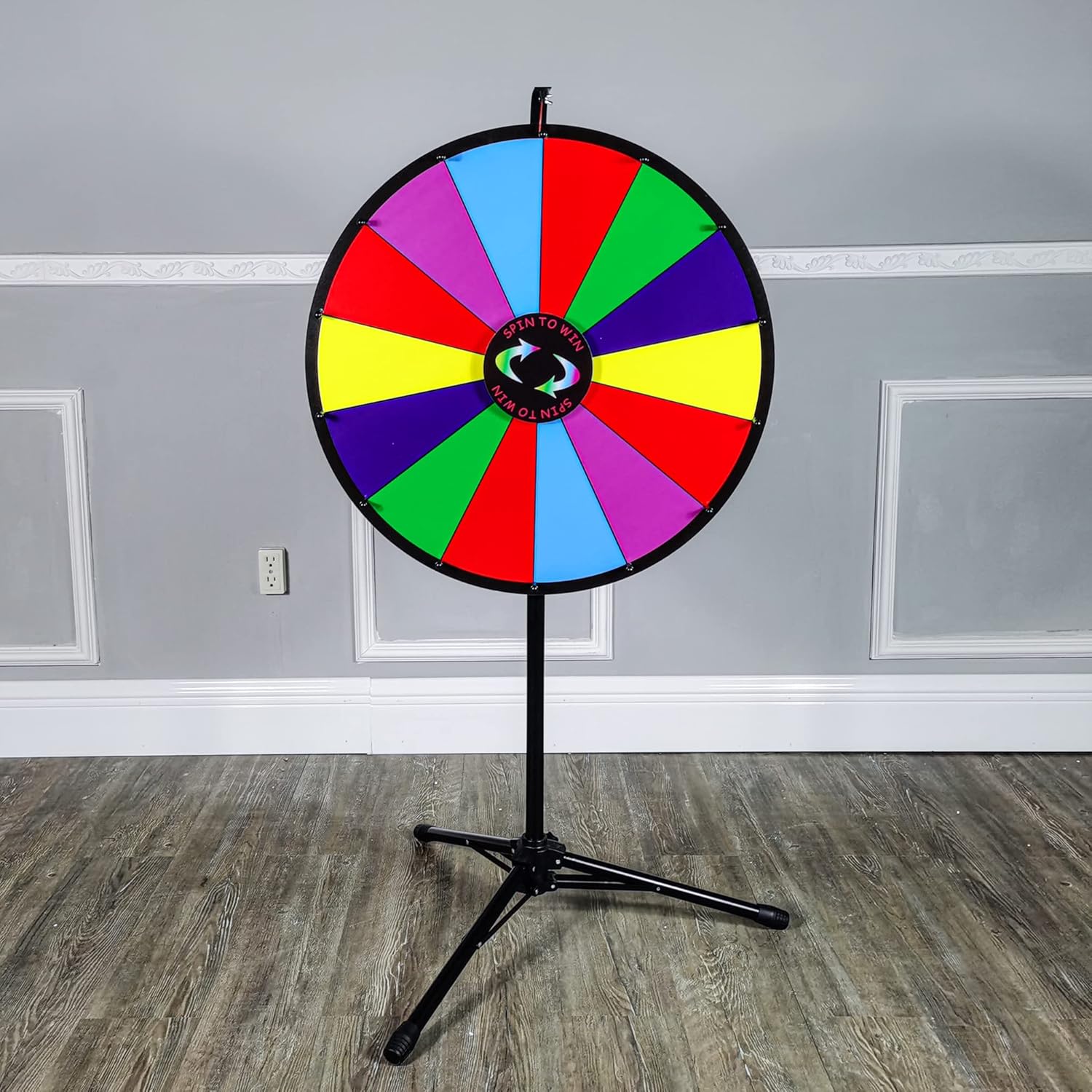 FixtureDisplays® 24" Prize Wheel Tripod Floor Stand Spinning Gameshow Tradeshow Carnival Fortune 119558-NPF