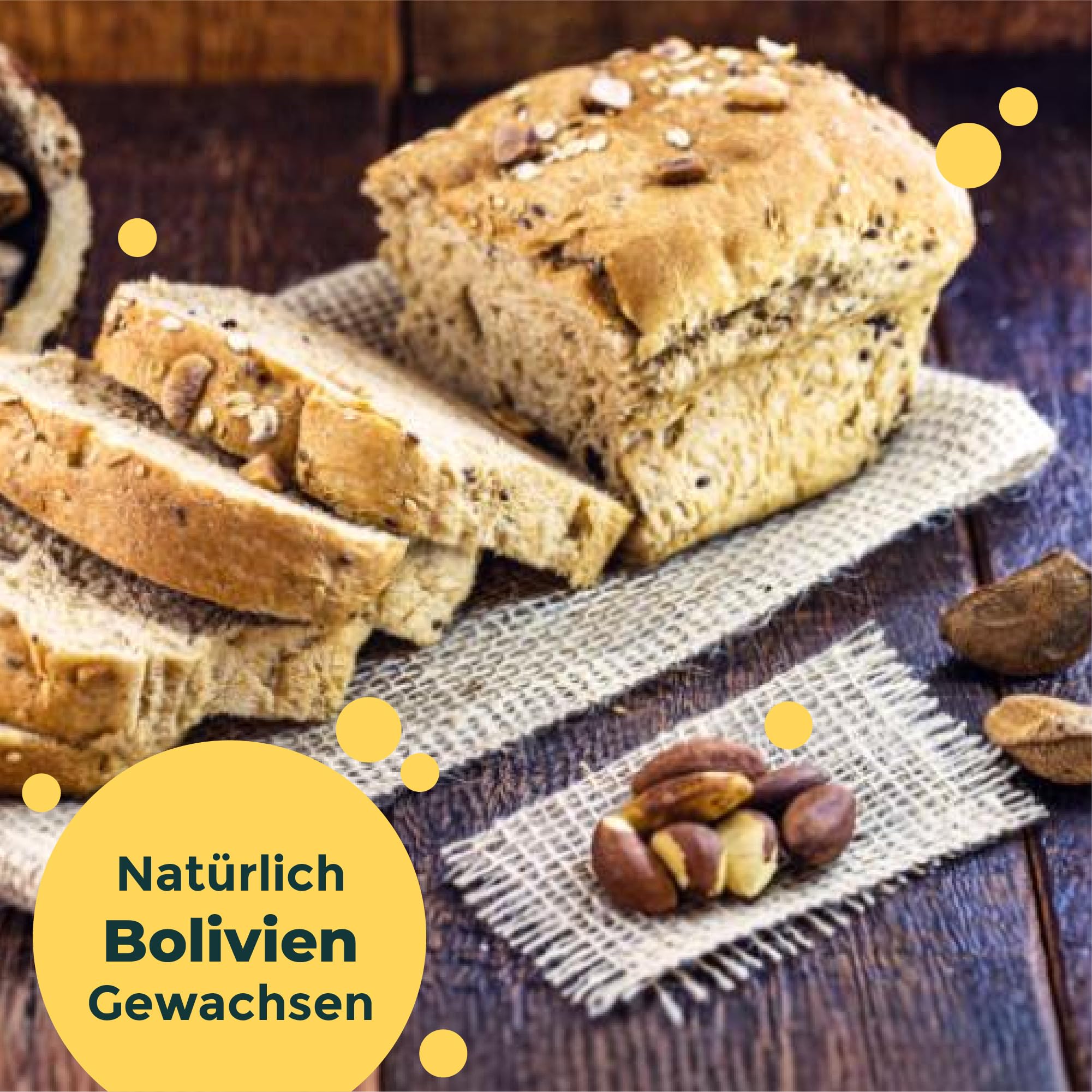 FOODIN Paranüsse 2x500g, Ausgezeichnete Quelle für Eiweiß und ungesättigte Fettsäuren, 100% Bio Paranüsse, Glutenfrei und Vegan, 2er Pack