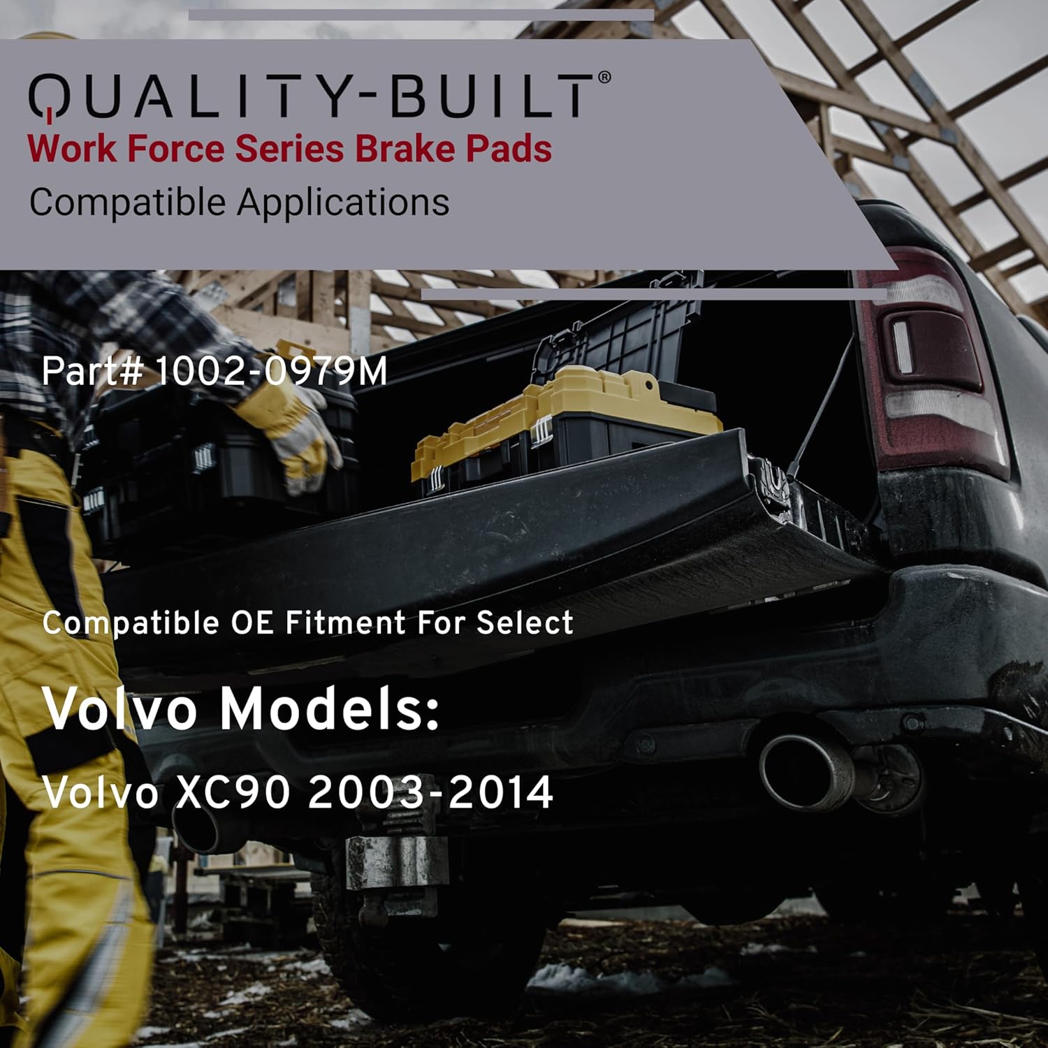 QUALITY-BUILT Front Semi-Metallic Brake Pads, Work Force 1002-0979M, Compatible with 2003-2014 Volvo XC90