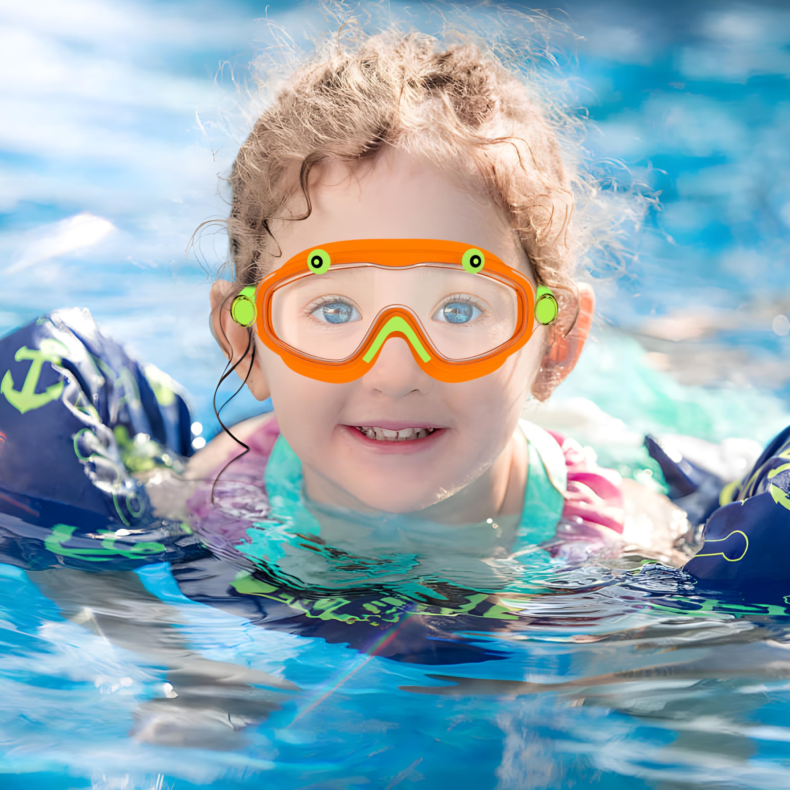 Gafas Natación Niño Amplias Anti-Vaho, Protección UV, Ajuste 1 Toque, Sello Silicona, Unisex Niños 3-10 Años