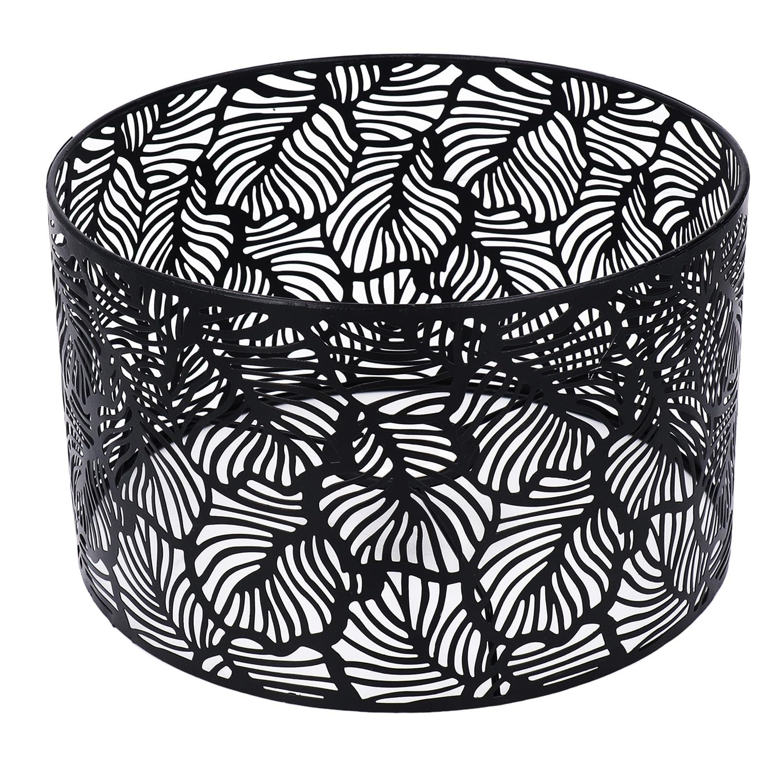 Quxetlryz Black Metal Lamp Cover Hollow Lampshade Iron Art Lamp Shade Modern Simple Style Cover For E14 E27 Bulbs(Black)