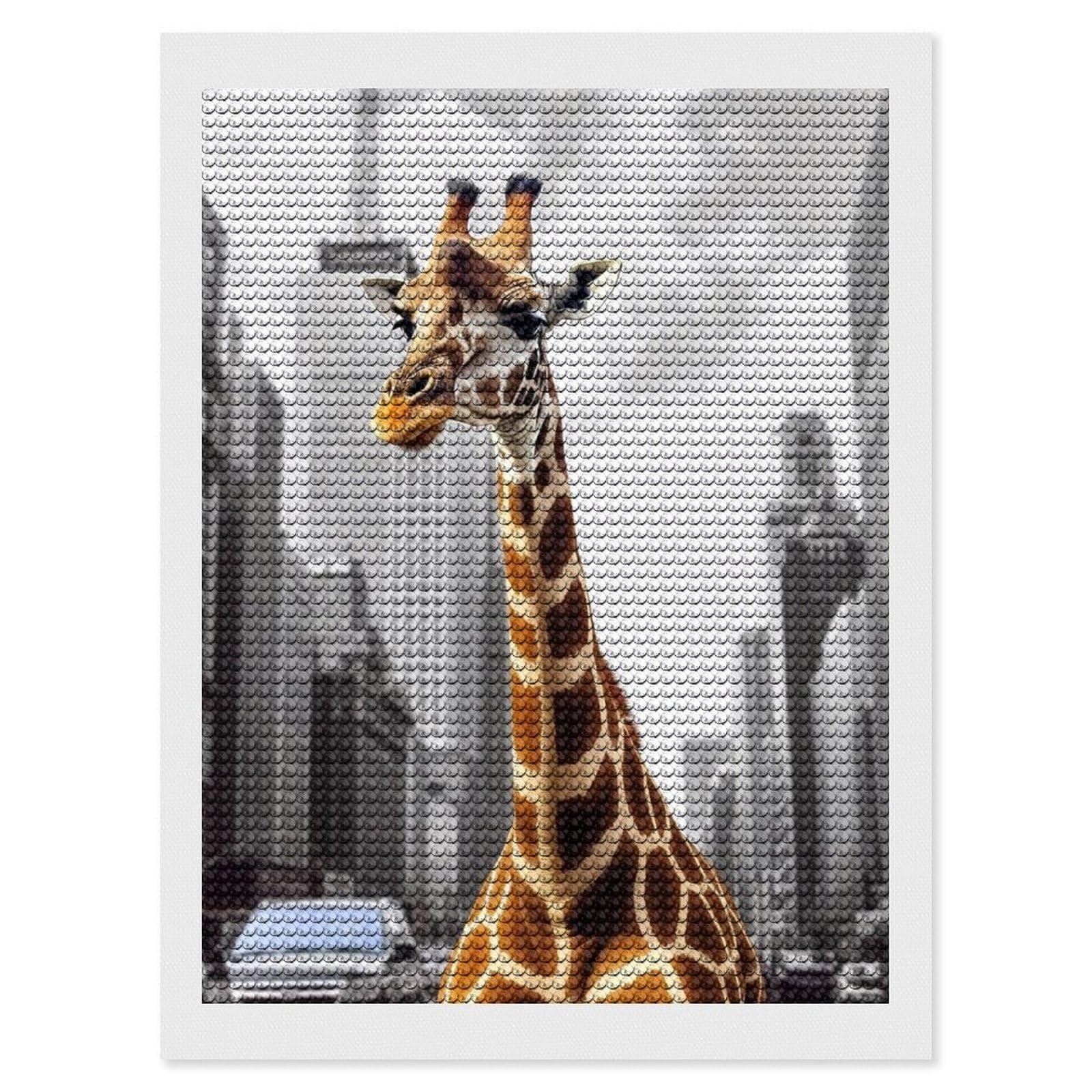 FekiLoot Giraffe in New York Diamond Art Kits for Adults, 5D Aurora Diamond Painting Kits for Beginners DIY Full Drill Dots Gem Art Paint Crafts for Home Wall Decor 12"x16"