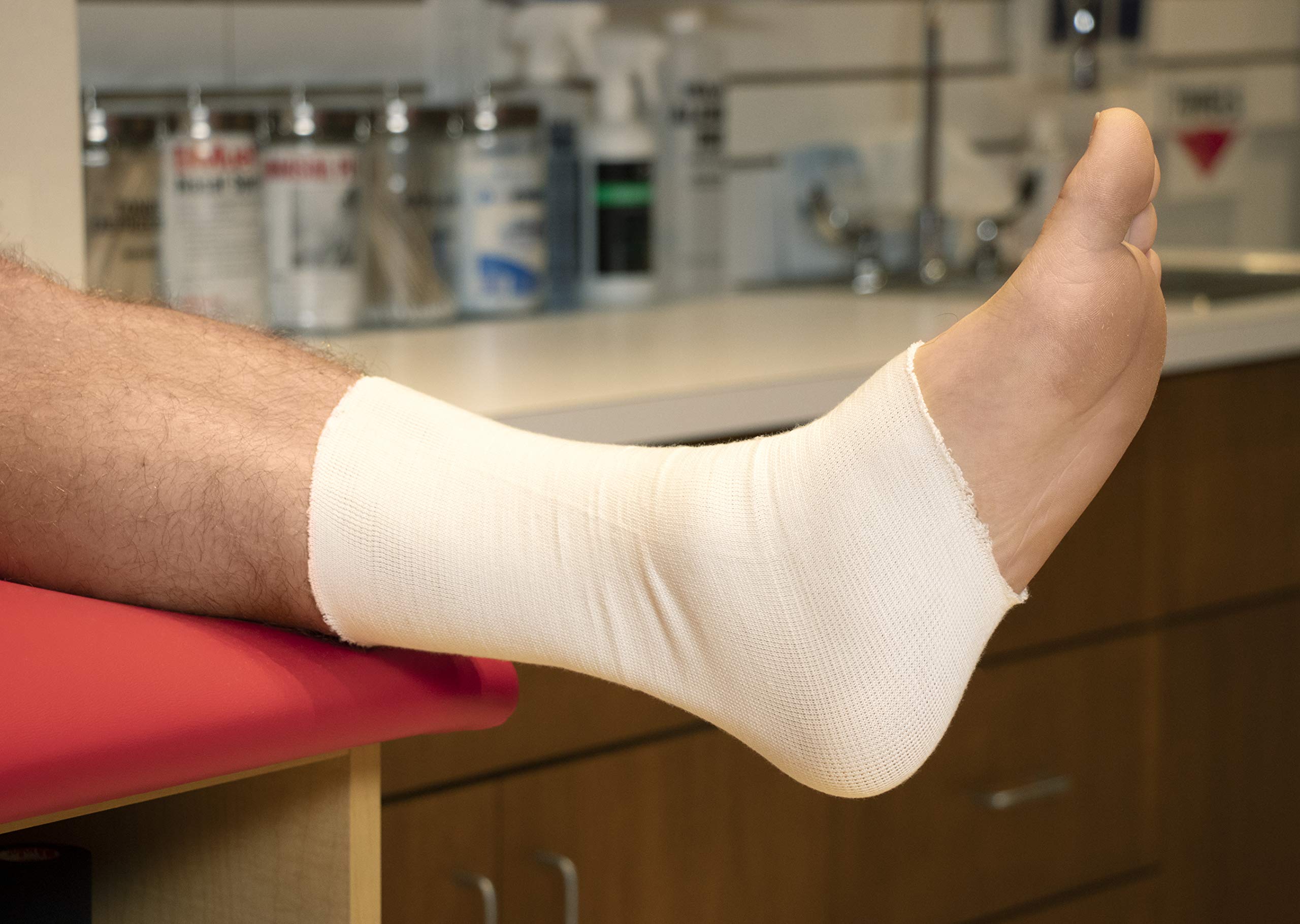 MUELLER Sports Medicine Tubular Knit Compression Bandage, Compression Sleeve Support for Men and Women, Cut-to-Fit, Machine Washable, White, 3.5-Inches Wide