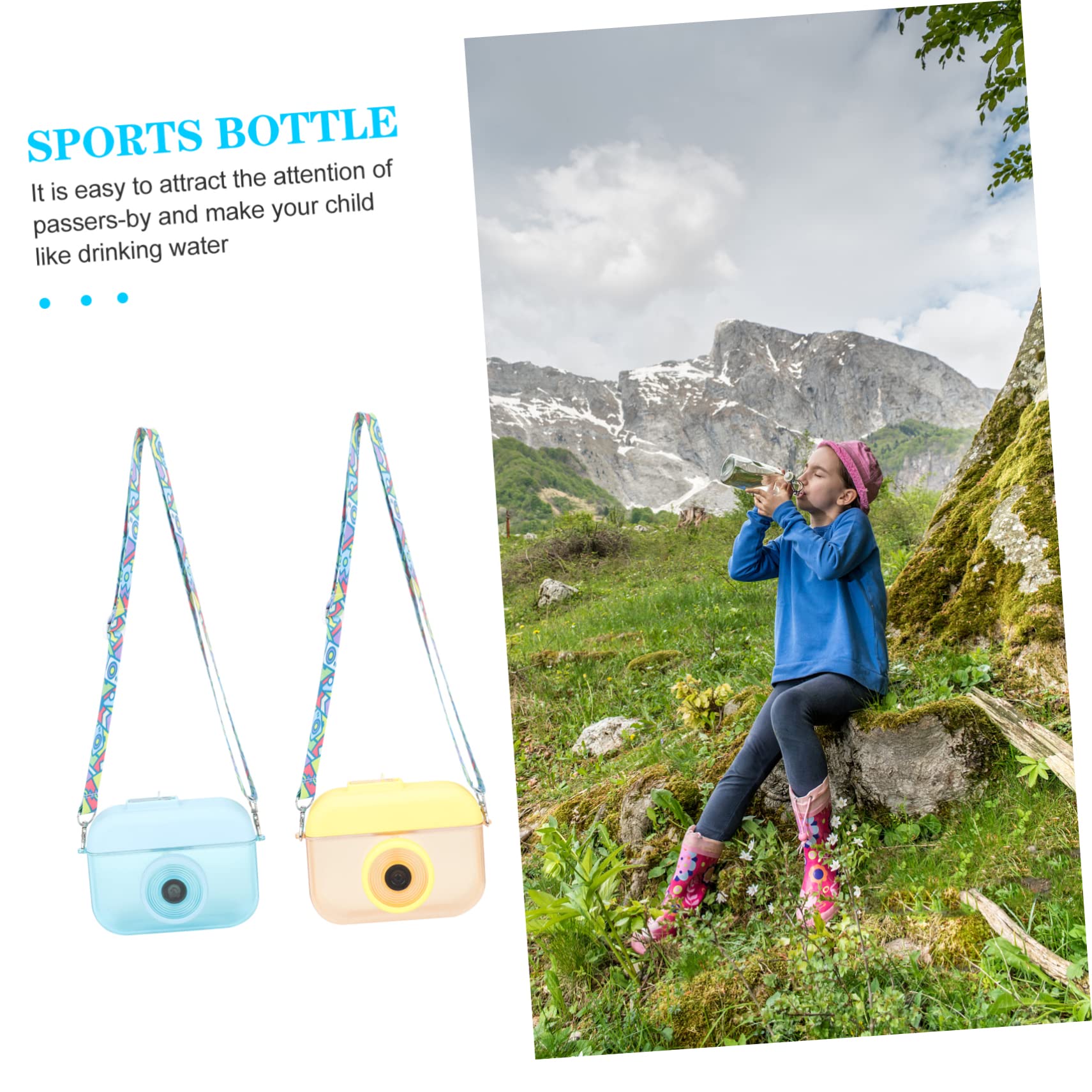 DECHOUS Bouteille d'eau Glacée D'appareil Photo 400ml, Légère avec Bouchon Étanche, Lot de 2, pour Activités en Plein Air et Usage Quotidien