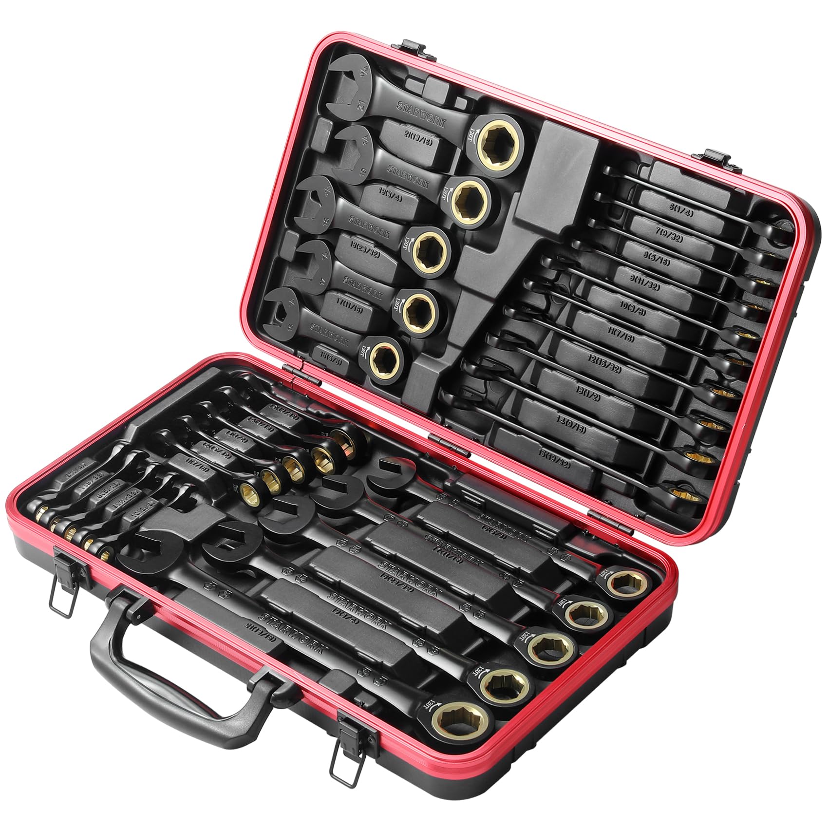 STARWORK TRUE MECHANIC™ Ratcheting Wrench Set (30pc-Black)