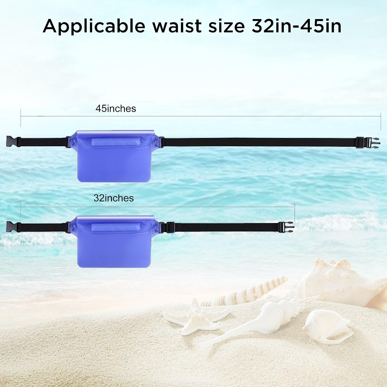 IPOW IP68 Waterproof Pouch with Waist Strap (2 Pack) | Best Way to Keep Your Phone and Valuables Safe and Dry | Perfect for Boating Swimming Snorkeling Kayaking Beach Pool Water Parks