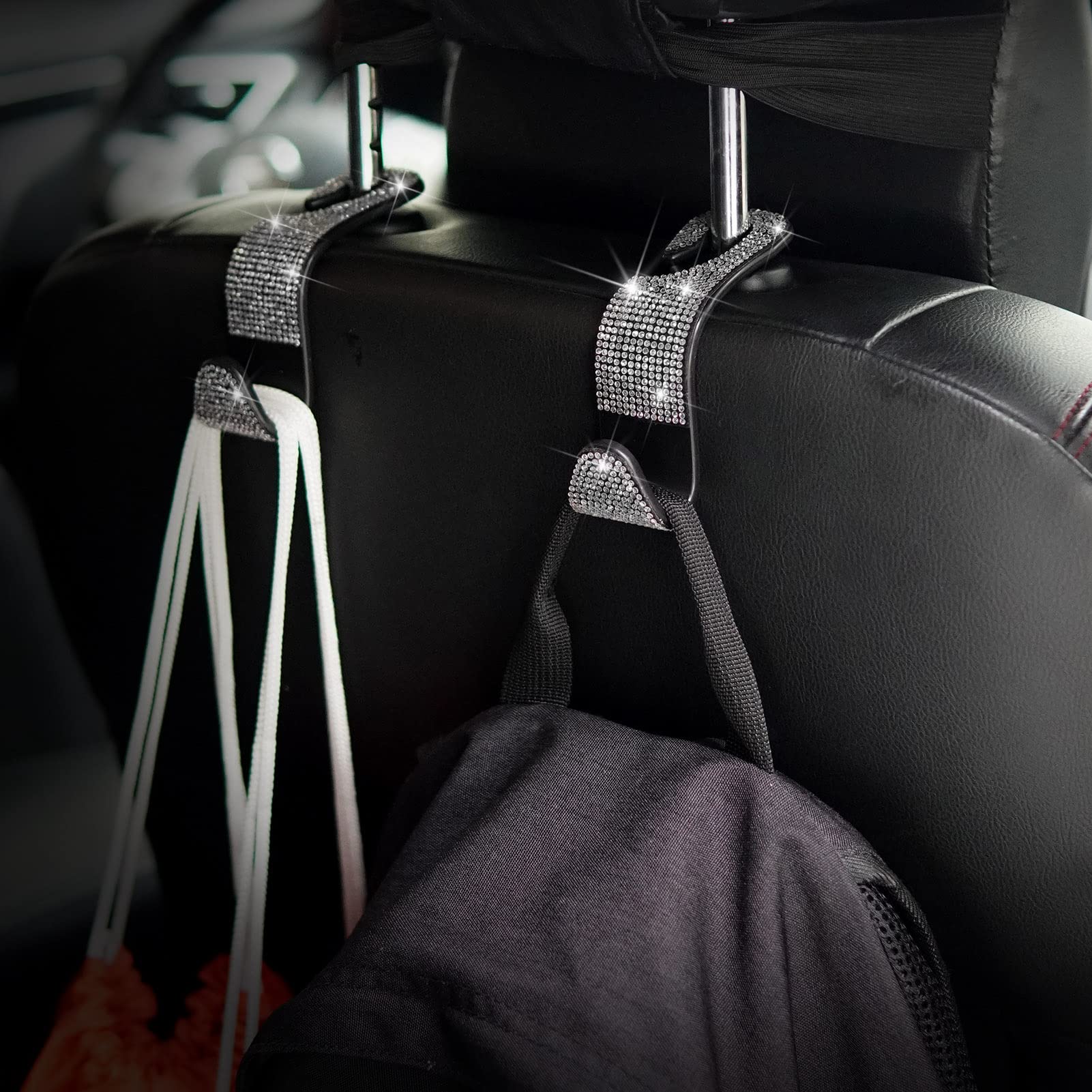 Purse Hanger Bling S (2-Pack) Rhinestone Headrest Hangers For