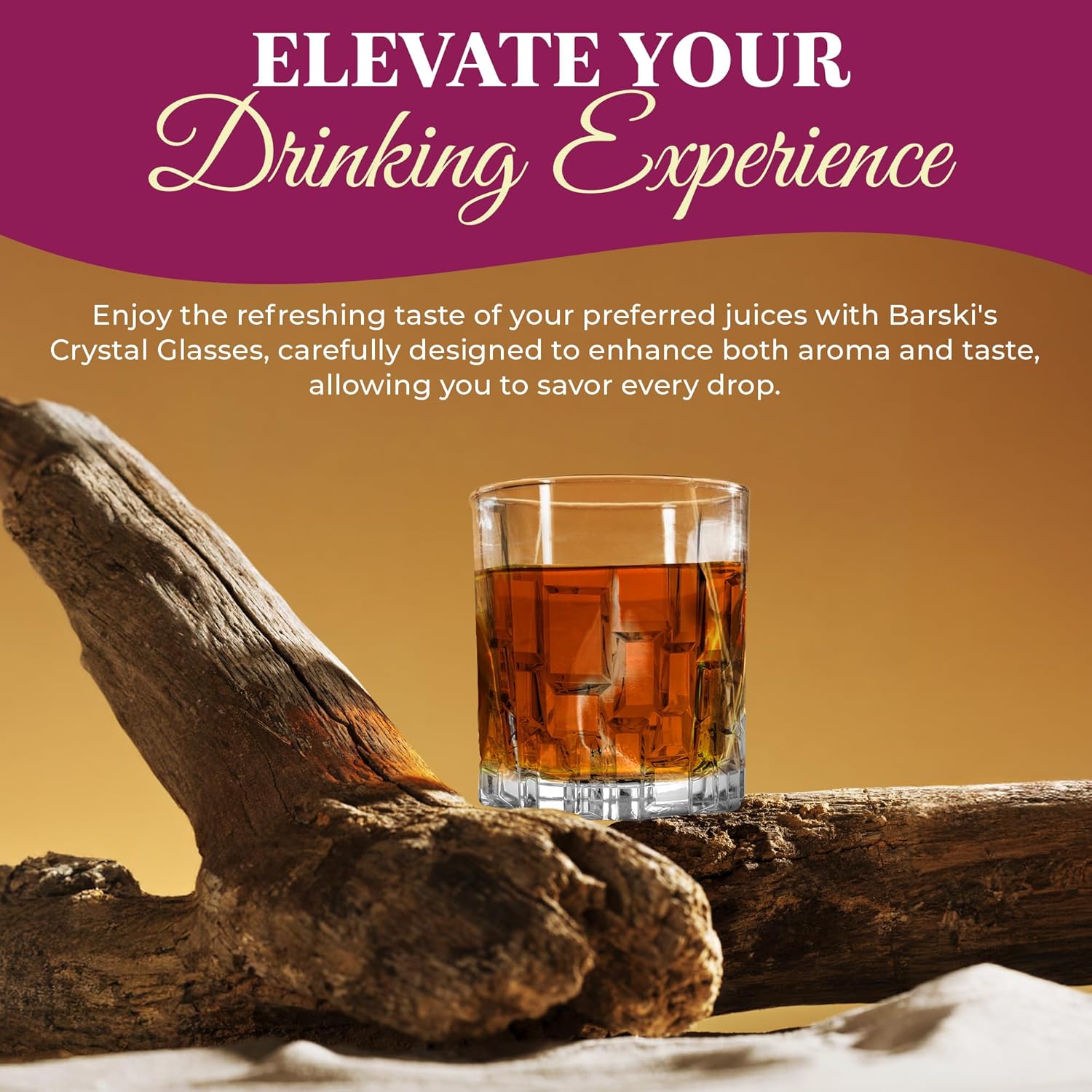 Barski Whiskey Glasses - Double Old Fashioned Rocks Glass - Set of 4 Lowball Tumbler - DOF Crystal Glass Tumblers - For Scotch - Bourbon - Water - Beverage - Drinking Glasses - 11 oz - Made in Europe - Image 6