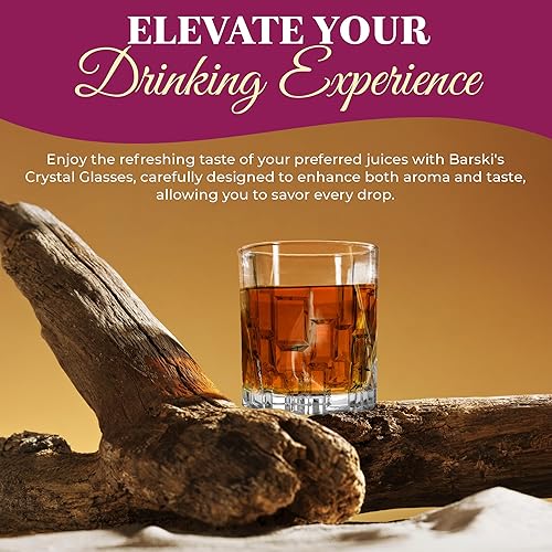 Miniatura 6 de Barski Vasos de whisky Doble Old Fashioned Rocks Glass Juego de 4 vasos de cristal DOF para whisky Bourbon Agua Bebidas Vasos para beber 11
