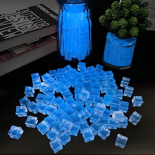 Miniatura 1 de 100 rocas para pecera, rocas de acuario que brillan en la oscuridad, piedras brillantes para pecera, jardín, decoración de estanques, 0.55 pulgadas,