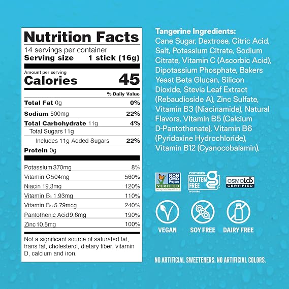 Liquid I.V.® Hydration Multiplier +Immune Support - Tangerine | Electrolyte Powder Drink Mix | 1 Pack (14 Servings)