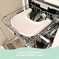 Vista 5 de Bandeja para silla alta compatible con silla Stokke Tripp Trapp - Rosa polvoriento mate - Sin placa de succión - Diseño ergonómico curvado - Sin