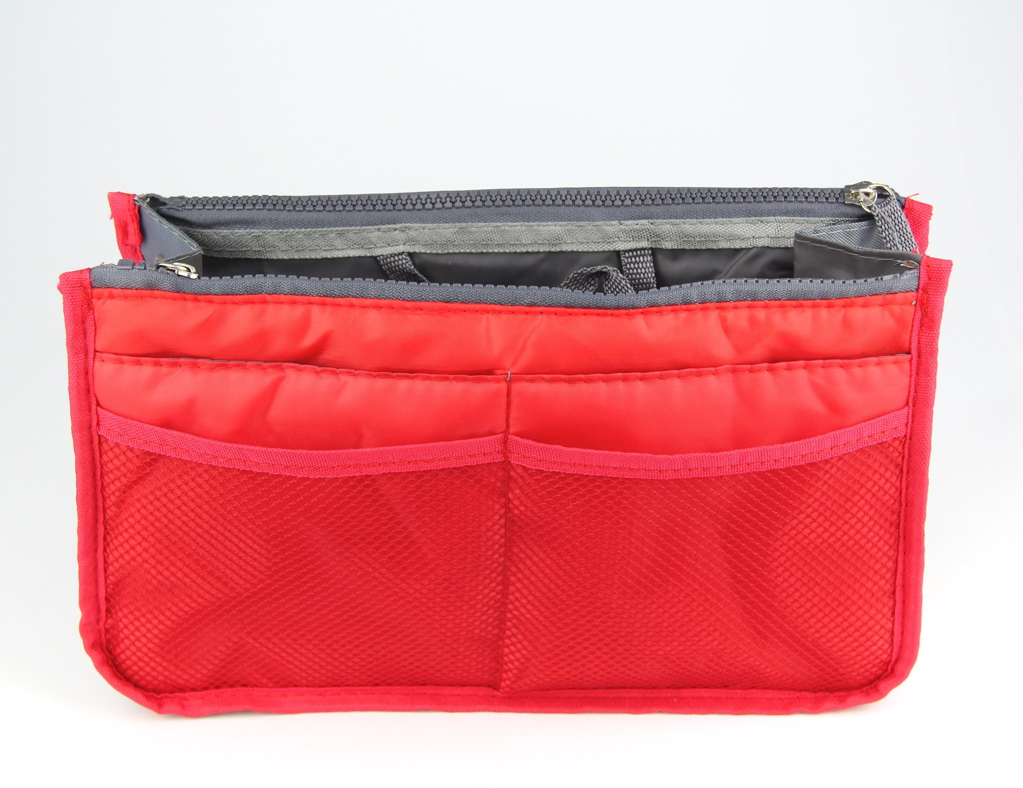 Raylinedo Women's Red Tidy Travel Insert Handbag Cosmetic Organiser Purse Large Liner Make-Up Bag Pouch