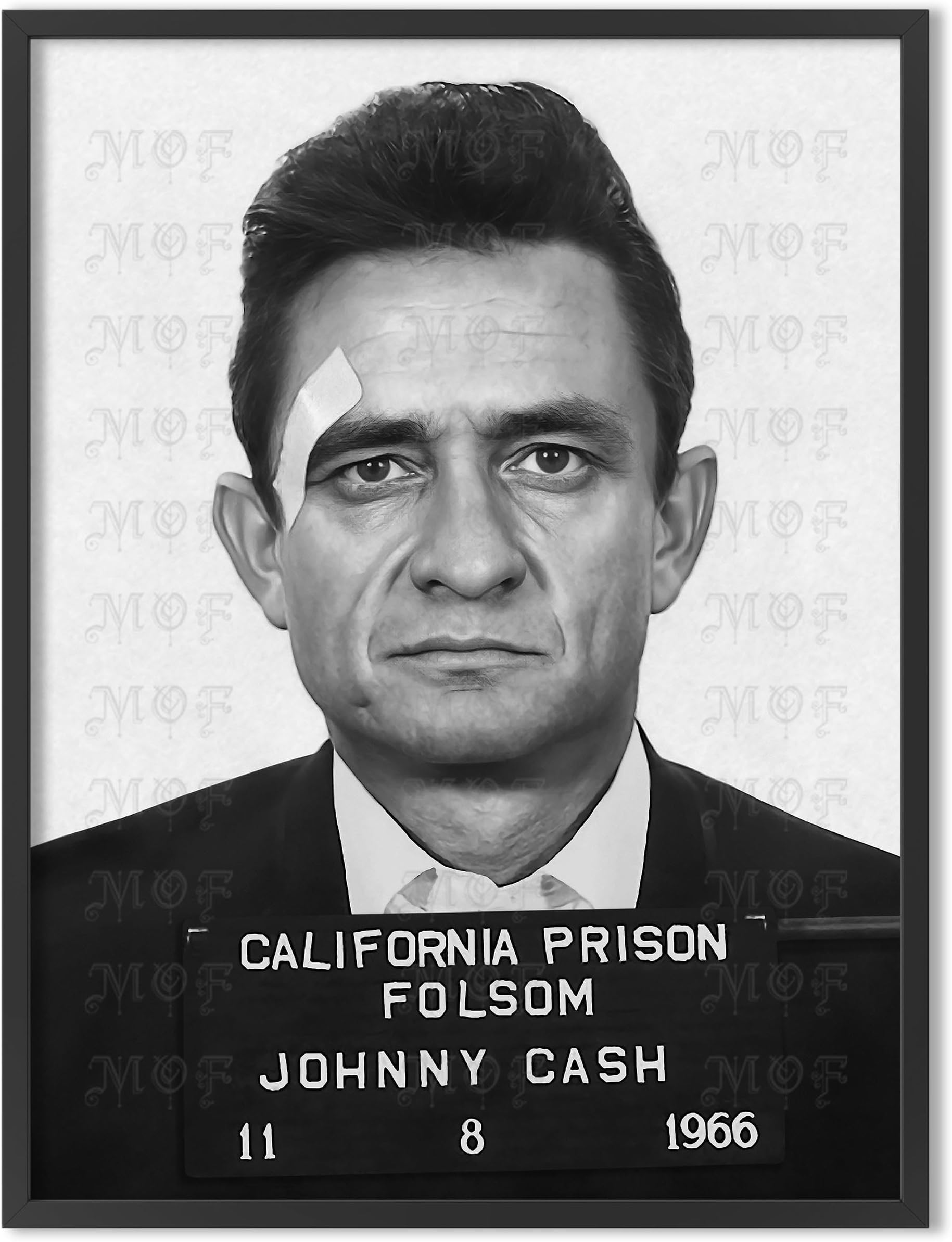 Masters of Fate Vintage Johnny Cash Celebrity Mugshot Poster Remastered Print Digital Painting 17MUG (16X20)