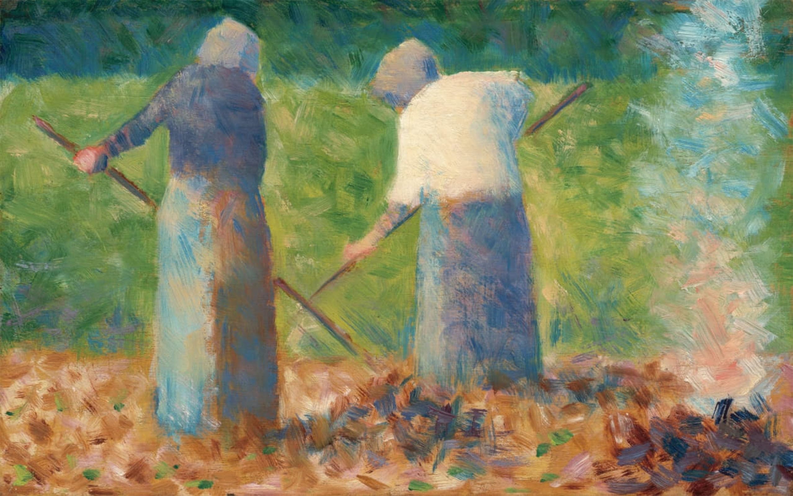 POSTERIIk Vintage Classic Picture Landscape Artwork Haymakers At Montfermeil by Georges Seurat Portrait Canvas Painting for Office Home Decor 60x90cm