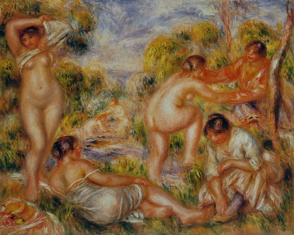 Lámina de Renoir: Baigneuses en impresión mate de tamaño mediano para decorar tu pared
