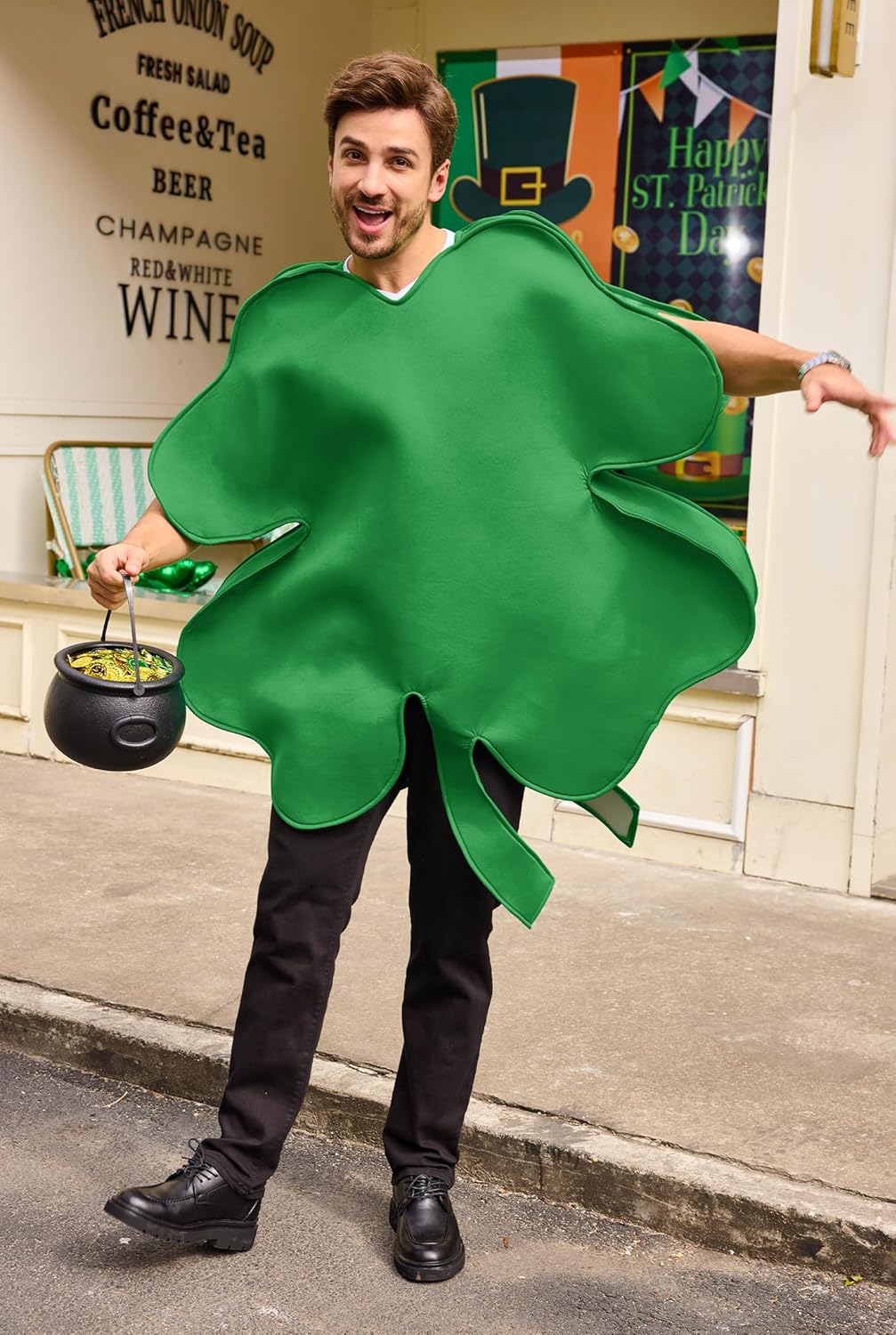 Arvilhill Mens 4 Leaf Clover Costume Adult St Patrick's Outfits Without Hat Horn (M XL) - Image 6