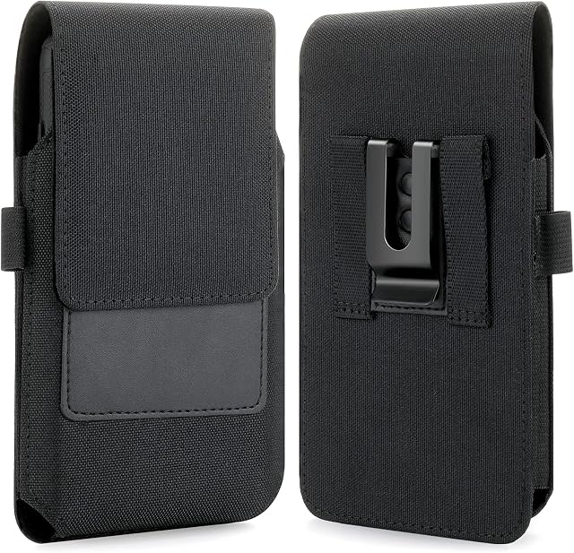 BECPLT Phone Holster for iPhone 14 Pro Max, 14 Plus, 13 Pro Max, Xs Max, 6 Plus 7 Plus, Samsung Galaxy Note 8 9, Note 10 Plus, S22 Plus,S23 Plus Nylon Cell Phon Belt Clip Carrying Pouch Cover Holder