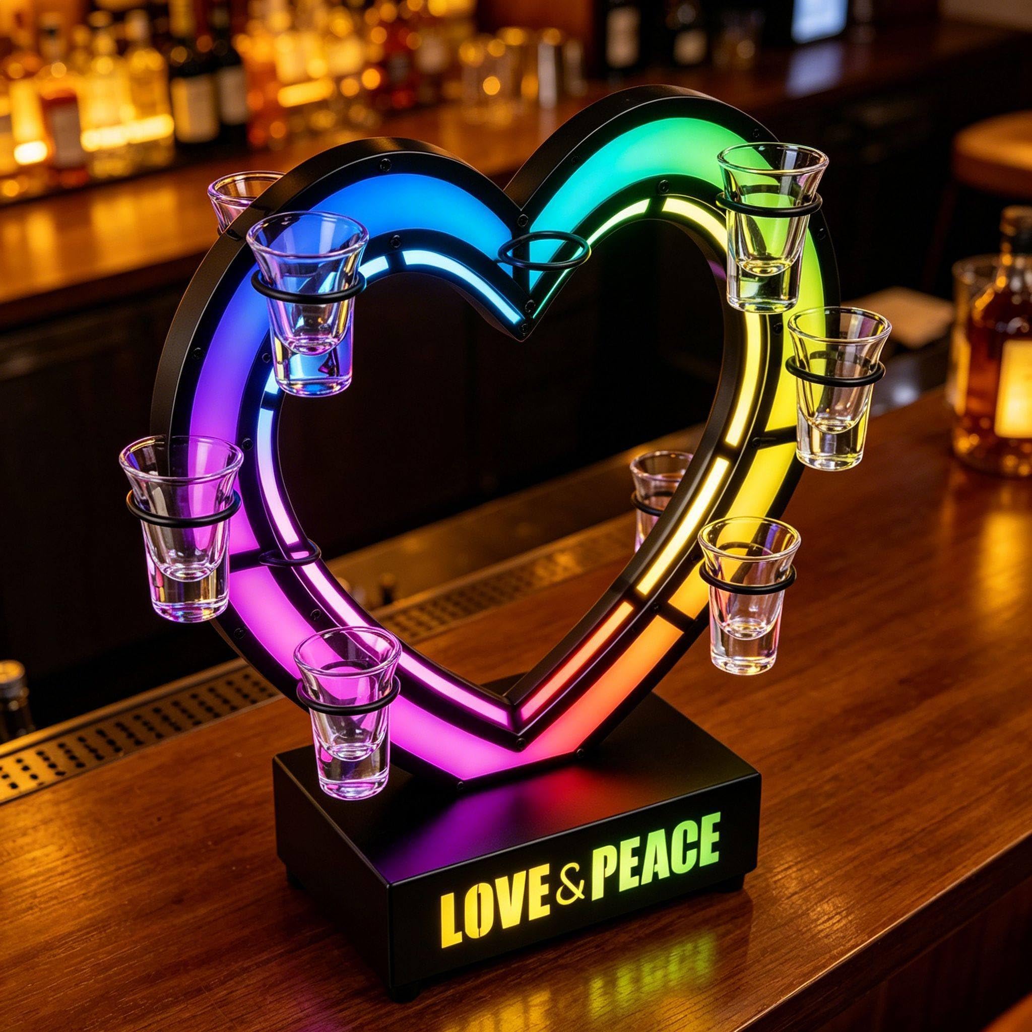 richigblosmum New LED Shot Glass Rack, Multi-Tier Bar Display, Glowing Metal Wine & Champagne Holder, Rechargeable for Party & KTV Table Centerpiece 18holes