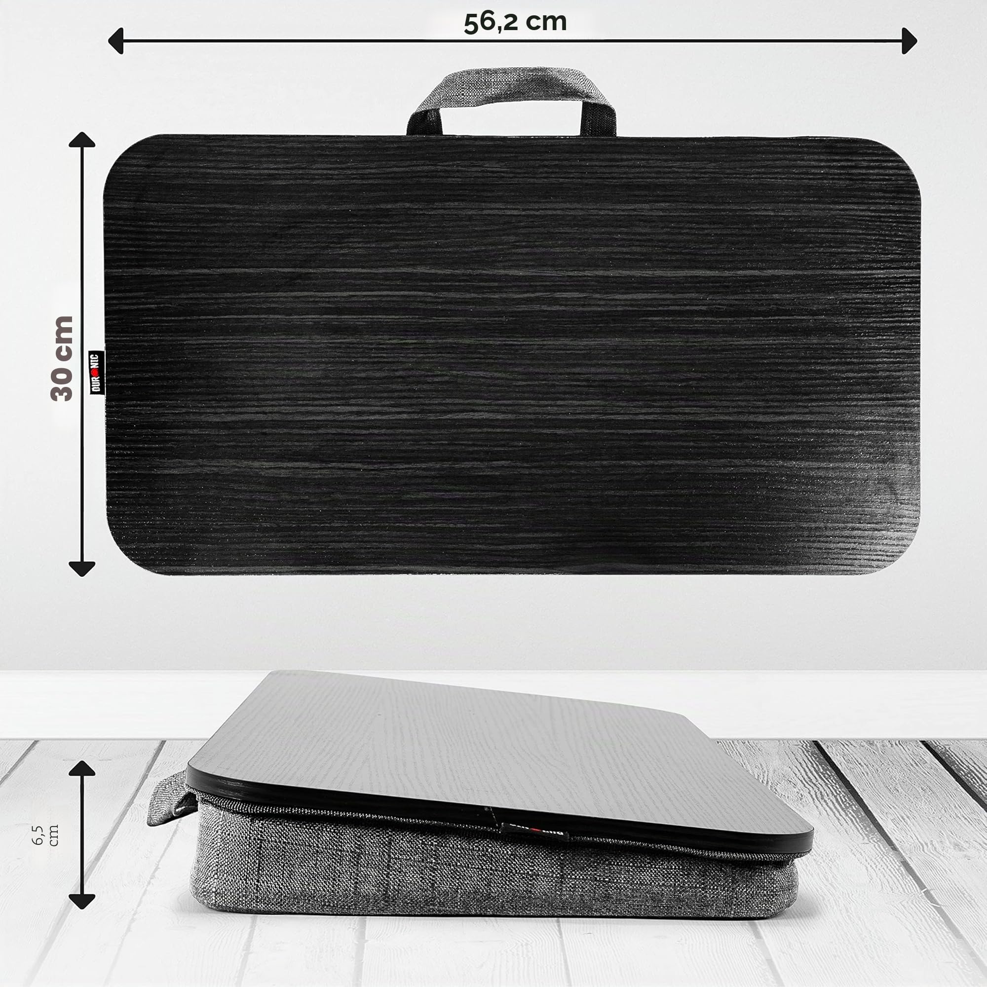Duronic DML412 Plateau pour Ordinateur Portable Table à Poser sur Les Genoux Lit Canapé Coussin incliné Ergonomique Confortable Télétravail Travail Lecture Dessin devoirs études