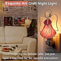 Vista 11 de Luces nocturnas de ángel de vidrieras enchufables a la pared, luz nocturna de ángel brillante, atrapasoles incrustado en vidrio, regalo