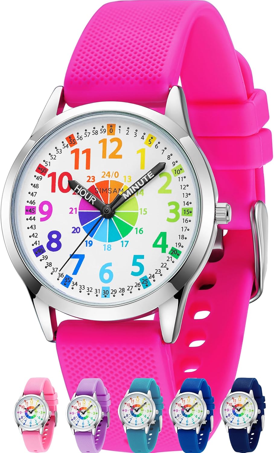 Kids Analog Watch, Learning Watch for Kids 8-12, Waterproof Time